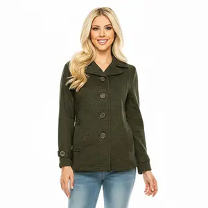 Unik's Women Tweed Coats Green WJ18522