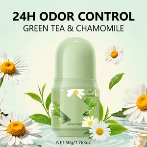 ROZINO Natural Anti Perspirant Deodorant Stick - Green Tea & Chamomile, 24H Odor Control, 50g, Underarm Antiperspirant, All Skin Types, Daily Care, Freshness for Neck/Wrists/Armpits, Single Item