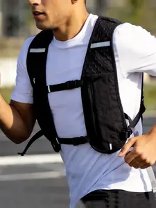 Lightweight Outdoor Hiking Running Vest with Reflective Hydration Water Bag, Phone Storage Pocket, Sporty Style, All Seasons Use, Trail Running Runners