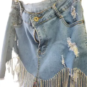 Verta Rhinestone Fringe Short - Women's Bottom with Rhinestone Detail - Womenswear
