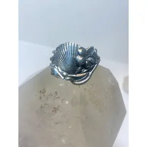 Shell ring  size 5.75 floral beach scallop sea shells sterling silver women girls