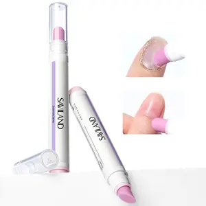 SAVILAND Cuticle Remover Pen Set: 2PCS Ceramic Cuticle Pusher & 4.5ml Cuticle Oil Pen for Nail Growth, Dry Cuticles, Hangnails, Damaged Nails Moisturizing & Strengthening Care