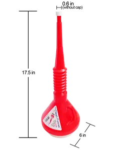 Bright Red Funnel 415- Plastic Funnel With Dual Caps For Easy Clean Up