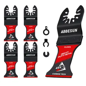 4 Pack Carbide Oscillating Saw Blades for Nails Cutting, Multitool Blades Quick Release for Hard Material, Hardened Metal, Bolts and Screws, Oscillating Tool Blades for Dewalt Bosch Milwaukee Ryobi