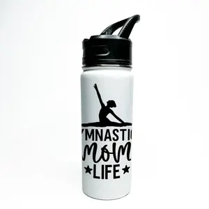 Custom Gymnastics Mom Life Insulated Water Bottle – Personalized 18oz/32oz Stainless Steel Hydro Flask with Lid, Sports Drinkware Gift