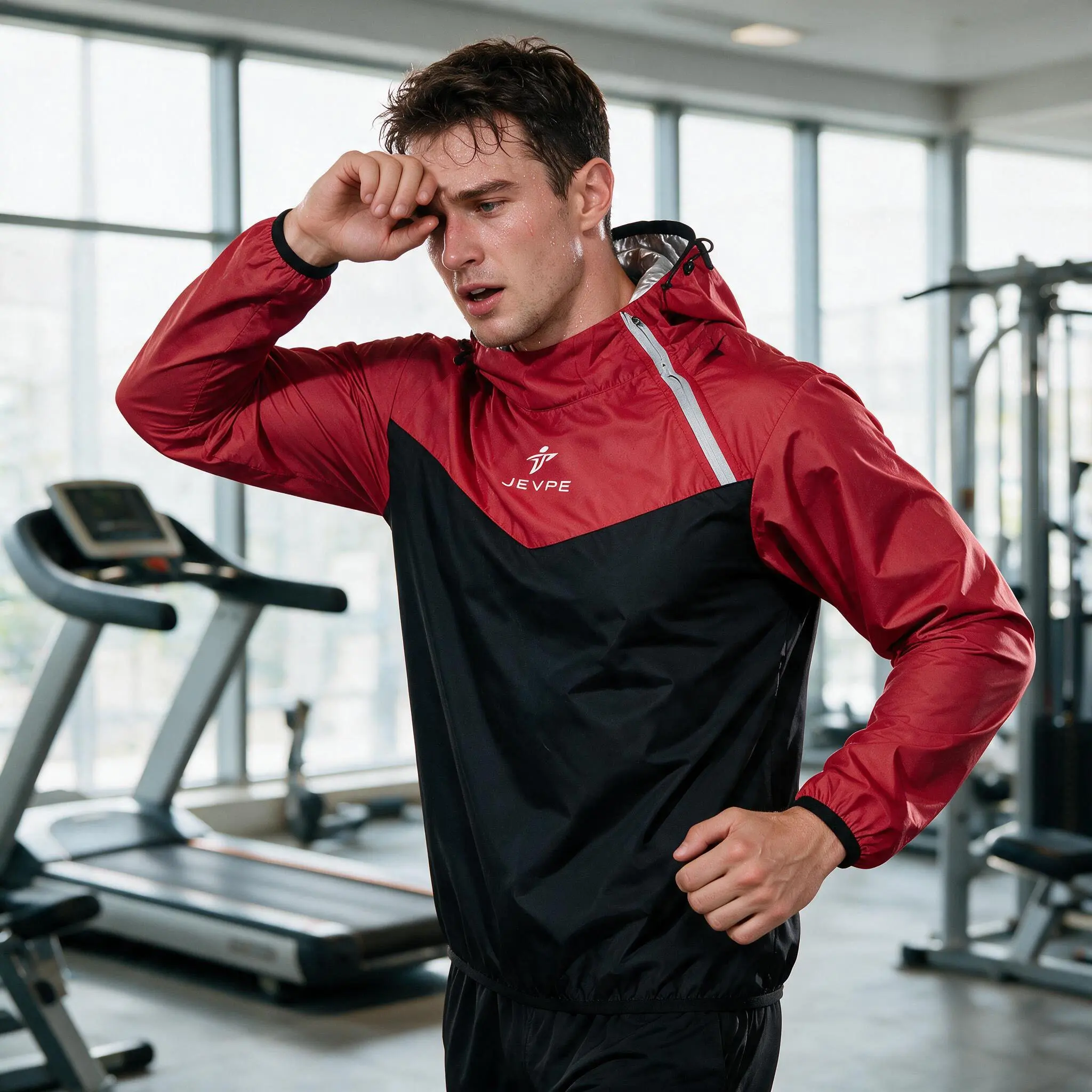 JEVPE Unisex All-Seasons 1-Piece Sauna Sweat Jacket - Long-Sleeve Thermal Heat-Trapping Activewear Top, Breathable Multi-Size Sweat-Enhancing Training Jacket for Gym & Run, Professional Sports