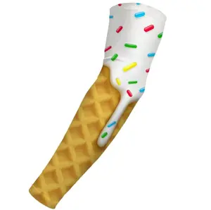 Baseball Sports Compression Arm Sleeve Vanilla Ice Cream Cone Sprinkles