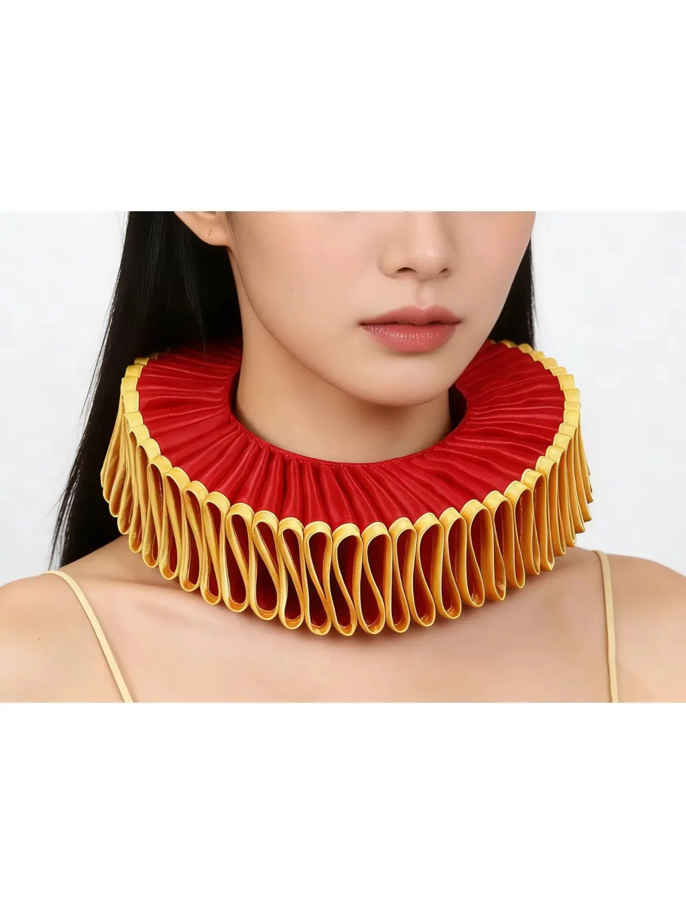 Handmade Halloween exaggerated artistic fake collar Ruffle collar clown ruff collar comedic dance theatrical fake collar