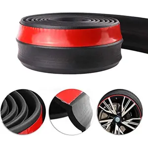 Lemonbest Universal 2.5M Car Front Bumper Lip Splitter Spoiler Rubber Skirt Protector Body Trim 8.2ft (Black Protector)