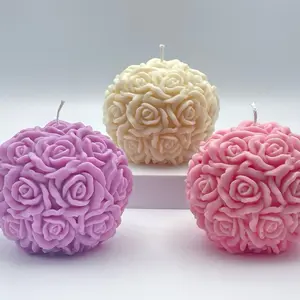 Rose Ball Candle, Home decor candles, Pillar candles, Wedding and party favors, room aesthetic, Modern candle. Gift Gift Gift Gift Gift Gift Birthday 36 Hours Lavender Bedroom