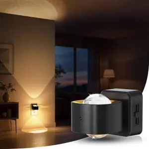 DORESSHOP 180° Rotatable Night Lights  Projector, Plug into Wall, Soft Warm Lighting for Hallway, Garden, Party