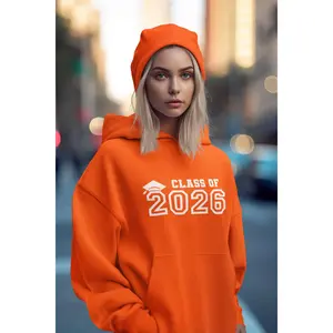 Class of 2026 Graduation Hoodie - White Design Grad Sweatshirt Gift