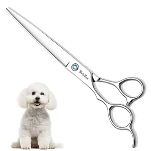 SnipStar Premium 8-Inch Left Handed Professional Dog Grooming Scissors - Japanese 440C Stainless Steel Shears with Ergonomic Handle for Professional Use on Dogs Rabbits Cats at Home Use or Salon Thin Shear