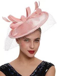 1PC Bow Fascinator hats for women With Mesh- 2026 Tea Party Hat Derby Pillbox Hat for Women,Suit for Kentucky Party, Bridal Accessory