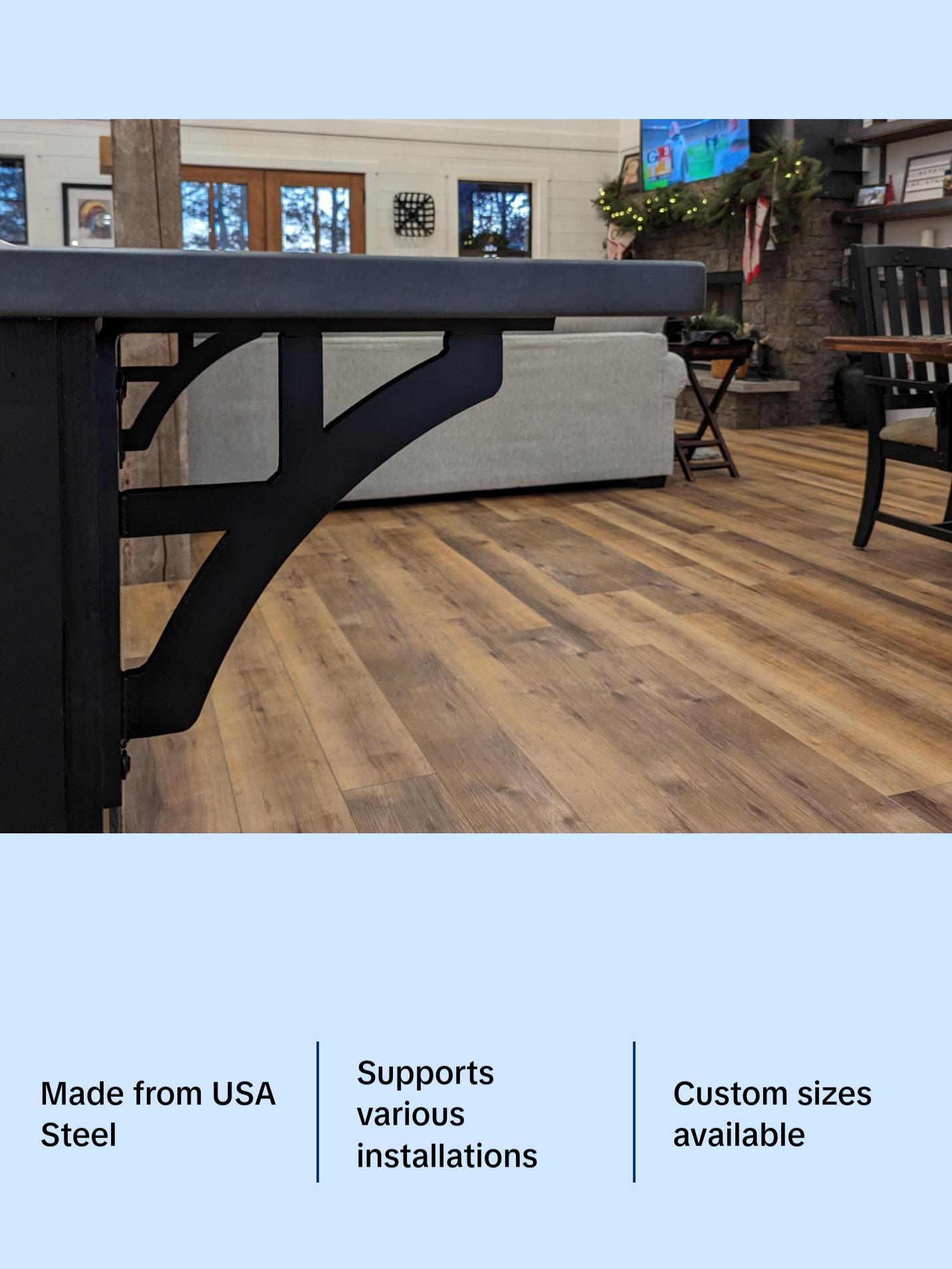 Iron Support Bracket for Counters, Shelves or Mantles