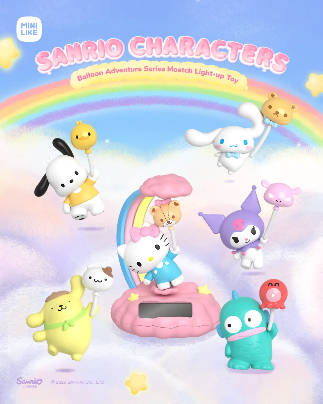 Sanrio characters x MINILIKE Balloon Adventure Series Moetch Light-up Toy
