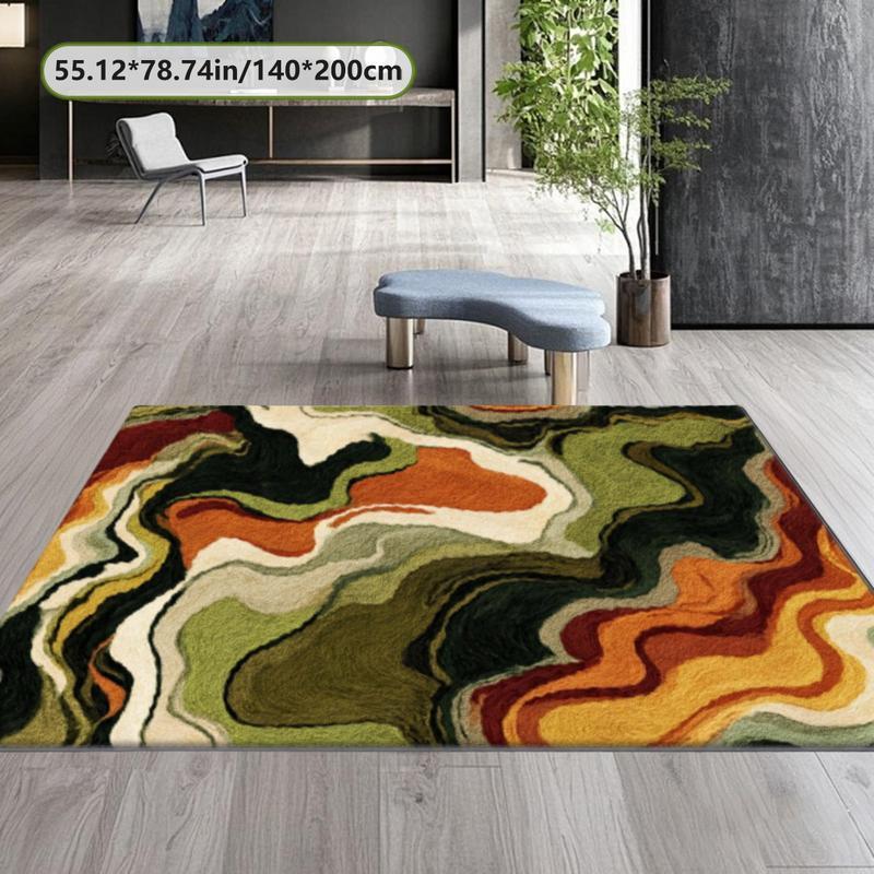 Velvet Fabric Vintage Area Rug - Soft Comfort, Retro Pattern, Living Room Decor, Decor for Living Room, Rugs for Bedroom, Multi-Scene Use Sofa Pad