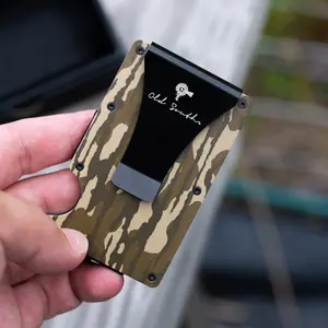 Aluminum Slim Wallet with Money Clip - Woods Camo