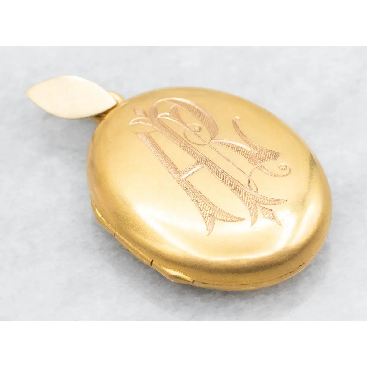 Victorian Bloomed Gold "AR" Monogrammed Locket