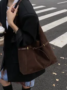 Women's Fashion Vintage Suede Clutch Bag Set, Large Capacity Shoulder Crossbody Bags, Crossbody Tote Bag, Perfect Gift for Office, Travel, Outdoor Activities