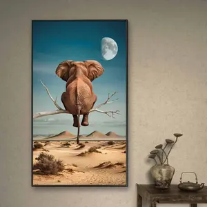 Elephant Pattern DIY Diamond Arts Colorful Painting Kit without Frame, DIY 5D Diamond Arts Colorful Painting for Bedroom Home Wall Decor