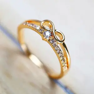 Infinite Symbol Zircon Ring, Japanese Agete Style Ring, Dating, Engagement, and Party Ring