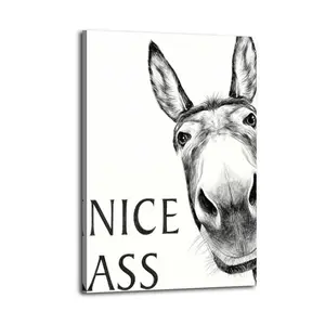 Bathroom art wall, rural style home decor, retro fun logo, camel, home decoration, restaurant decoration, cheese head, waterproof canvas decorative painting wood framed