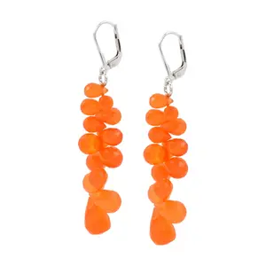 Affinity Gems Carnelian Gemstone Beaded Lever Back Earrings