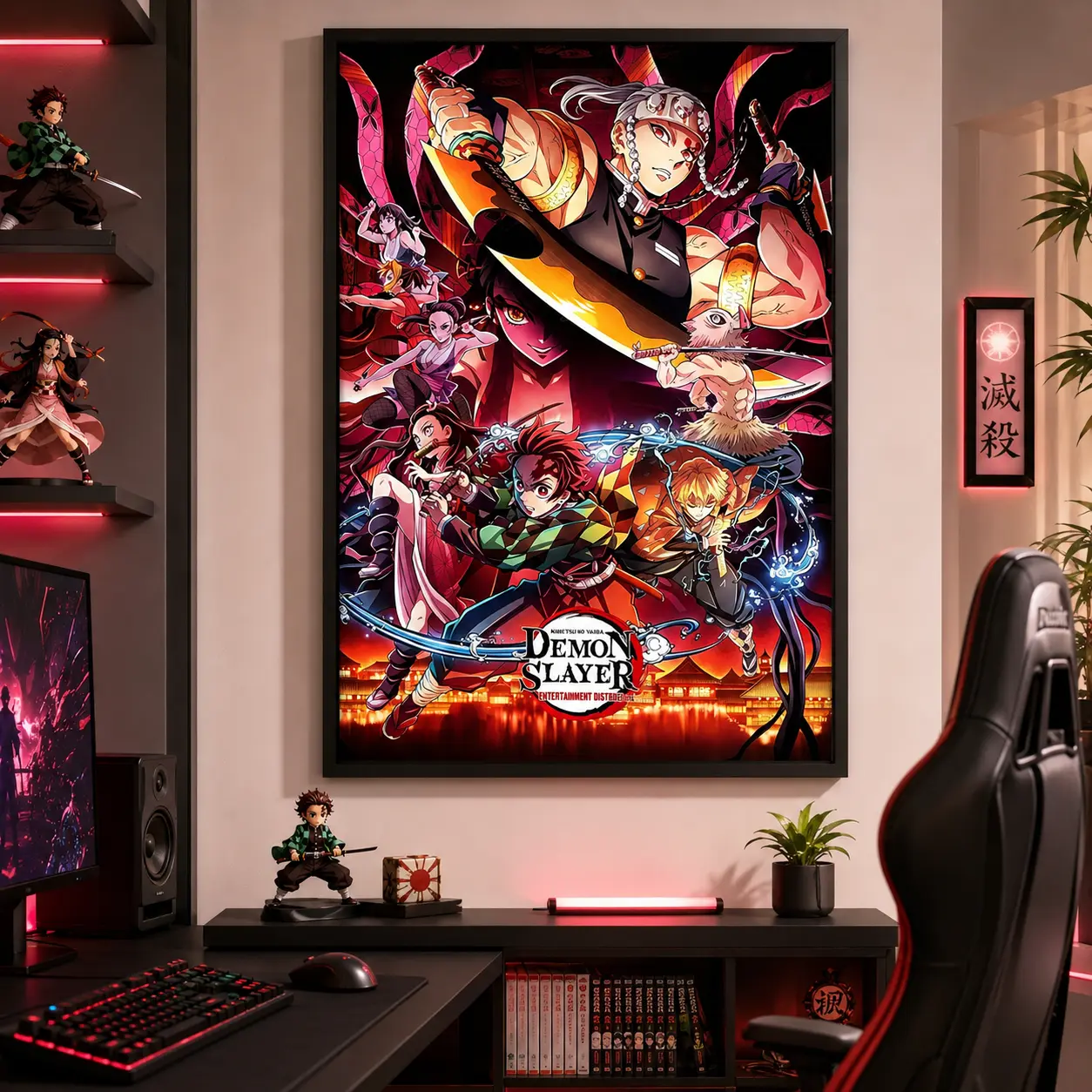 Demon Slayer Entertainment District Arc Canvas Wall Art, Anime Poster Print, Trendy Manga Decor, Aesthetic Otaku Bedroom Wall Decor, No Frame
