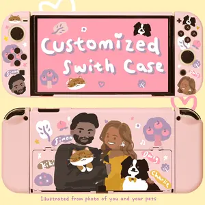 Custom Case of You and/or Your pets for Nintendo Switch/Oled/lite, Personalized switch accessories, Original design kawaii cute cover shell