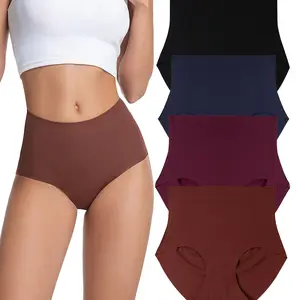 SNUG HAVEN Women's high-waist seamless underwear, warm and body-shaping, hip-lifting and tummy-flattening briefs, quick-dry breathable fabric, pack of 4 Basic Womenswear Minimalist Panties thong underwear for women panties women underwear