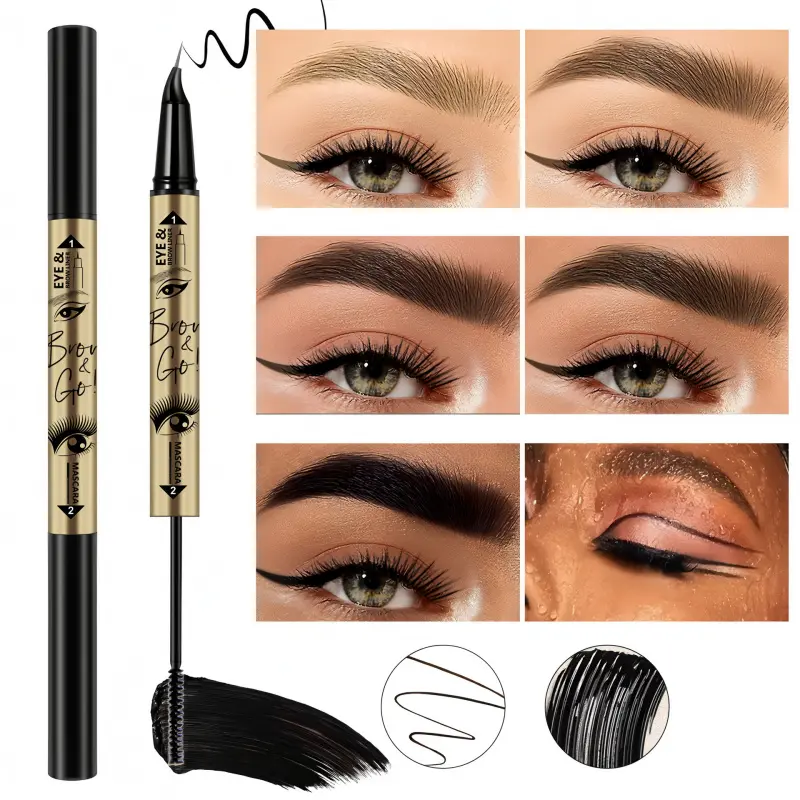 QICIY 2-in-1 Eyebrow Pen & Tint Brow Stain: Waterproof, 24H Long-Lasting, Natural Hair-Like Brow Magic in Seconds drugstore liquidliner Eyebrow Makeup Products