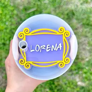 Central Perk Inspired Tumbler Name Tag | Coffeehouse Friend Group Cup Charm | Personalized Stanley Accessory