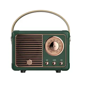 Retro Bluetooth Speaker, Vintage Decor, Mini Wireless Bluetooth Speaker, Cute Old Fashion Style for Kitchen Desk Bedroom Office Party Outdoor Accessories for iPhone Android (Green)