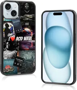 Rap Rod Collage Music Phone Case Fit for iPhone 15 Shockproof Designed Rod Popular Music Album Wave Phone Case Cover for Boy Girl Men Women