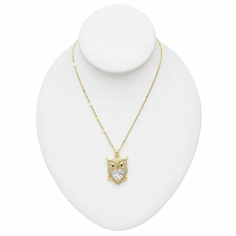 N69 Owl Necklace - Gold Plated 14k