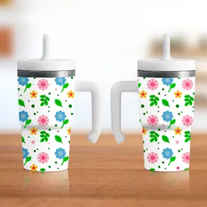 Flower Spill-Proof 20oz Tumbler with Double-Walled Stainless Steel Construction & Kid-Friendly Silicone Straw for Worry-Free Hydration