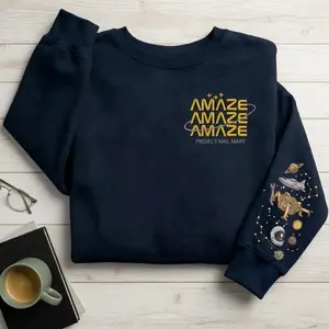 Embroidered Project Hail Mary Mineral Sweatshirt, Vintage Sci Fi Space Explorer Sweatshirt, Astronomy Nerd Bookish Shirt, Science Lover Gift