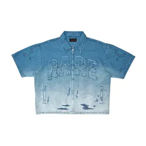 Rare Peace 'Rare Self Patch' Rhinestone Cropped Collar Zip-up (MD. Tint) RJ6064