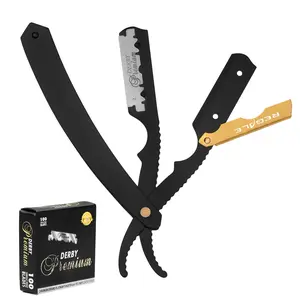 Regale Professional Straight Razor - Black And Gold Edition