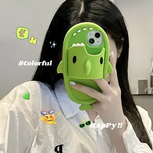 Cartoon Cute Funny Shark Slippers iPhone16 Apple 15 Suitable for 13/14pro max Phone Case Cover 11