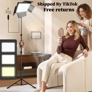 10" USB LED Ring Light with 360° Phone Tripod Stand Selfie Accessories, 5.25ft Freestanding Travel Tripod, Soft Fill Lighting, 3 Color Modes for Live Streaming, Creator Gear Filming Setup, Phone Video Recording