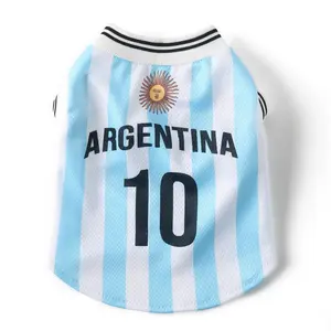 Pet Dog Jersey Costume, Summer Cooling Mesh Fabric, Soccer Sportswear Team Jersey, Lightweight Football Casual Clothes for Dogs,