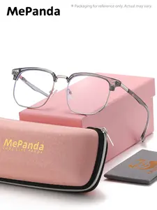 Mepanda 1 Piece Unisex Full Frame Plano Glasses，Square Frame Plano Glasses Airy Frames Gentle Impression
