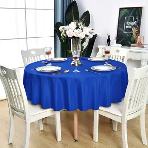 Royal Blue Round Tablecloth Waterproof Stain Resistant Wrinkle Free Table Cloth 210GSM Polyester Washable Wipeable Circle Table Cover for Party, Banquet, Wedding, Indoor and Outdoor