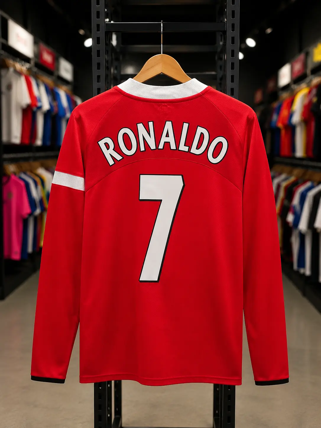 CR7 MU 2005 Retro Long Sleeve Soccer Jersey EPL Patch Vintage Football Shirt Adult S-5XL