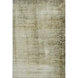 HomeRoots 651120 5 x 8 ft. Taupe & Beige Abstract Transitional Washable Machine Made Rectangle Area Rug with UV Protection