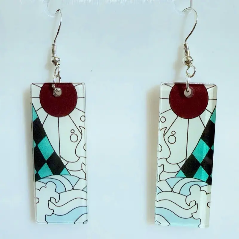 Anime inspired earrings sterling silver