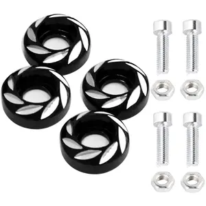 License Plate  - Set of 4 License Plate Screw, M6 Aluminum Alloy Decorative License Plate Bolt Screw, License Plate Screw Kit Fit for      ect- Black