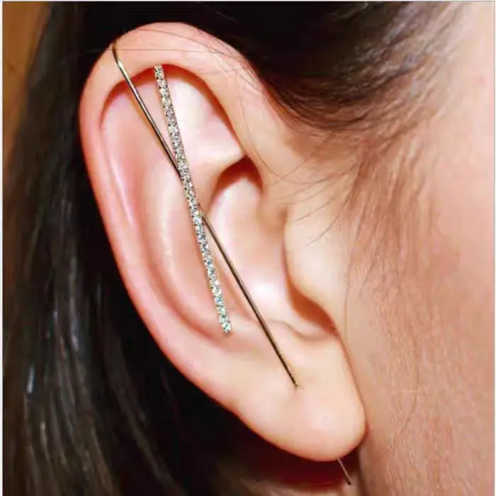Glistening Ear Wrap Crawler Zircon Earrings Piercing Earrings Premium Earrings Signature look